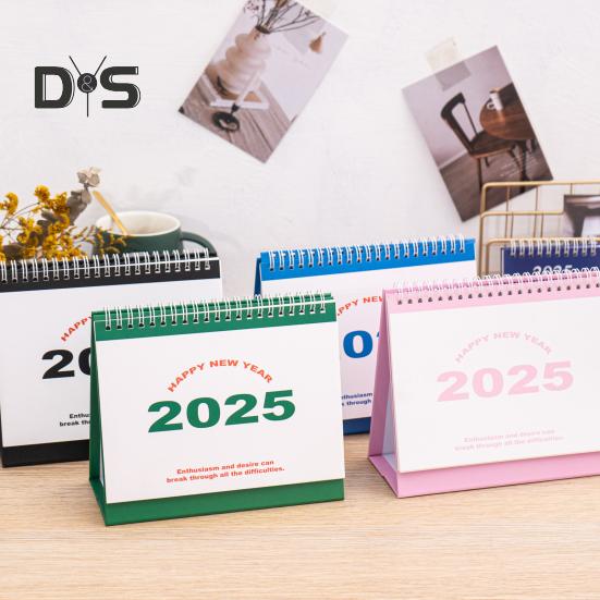 2025 Small Desk Calendar Standing Flip Desktop Calendar Monthly Planner Time Management Organizer for Home Office School