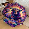 1pc Colorful Bull Mandala Automatic Open/Close Umbrella, Folding Compact Umbrella with Lightweight Design for Women/Men Yy251011038