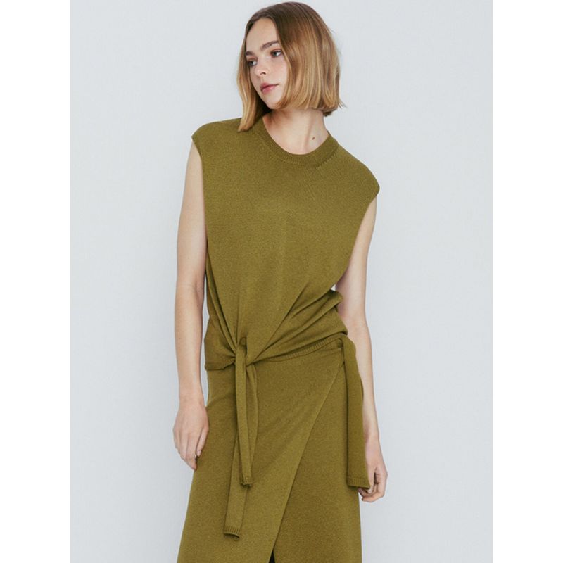 MD Women clothes New Side Knot Decoration Comfortable Sleeveless Sweater Knit vest Top Female 05727676515