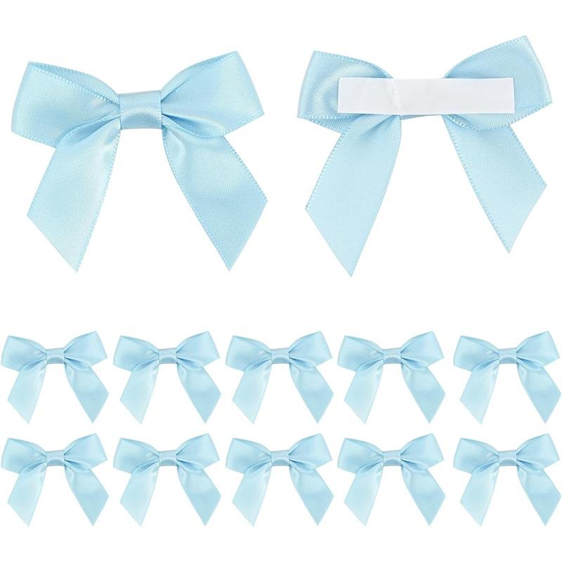 50/100/150Pcs Satin Bow Stickers, Double Sided Satin Bows For Gift Wrapping, Wedding Birthday Christmas Party Home Decor 50PCS синий