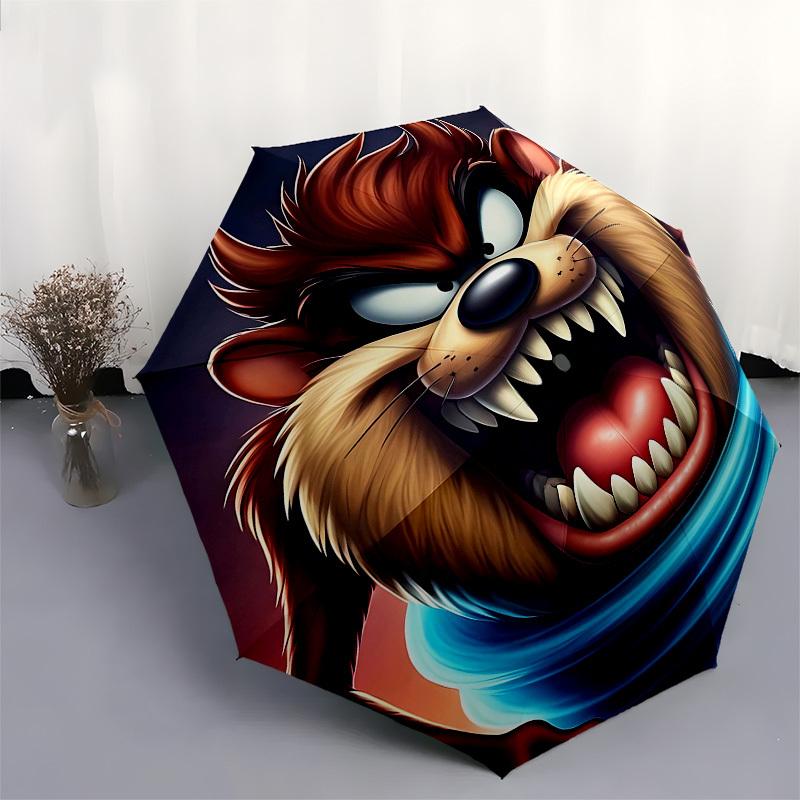 Tazmanian Devil Automatic Opening and Closing, 8 rib Structure Portable Umbrella, Suitable for Men and Women in All Seasons  Perfect Gift fo