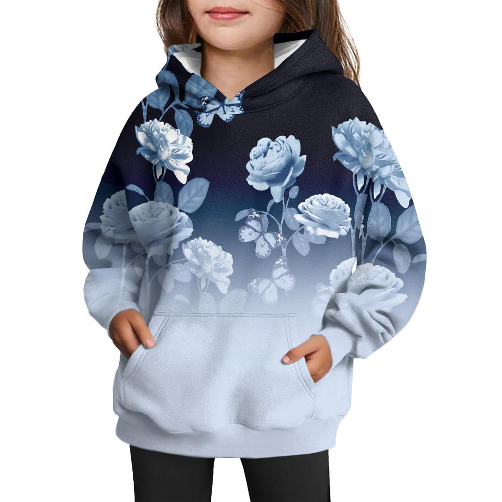 Girls' Hooded Tie-Dye Sweatshirt - Pullover Print Top