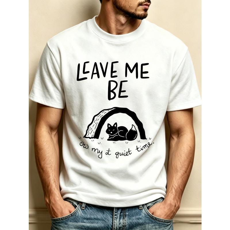 European Size Casual, Men's T-Shirt, Cat And Text Design, Casual Attire, Gift for Cat Lovers