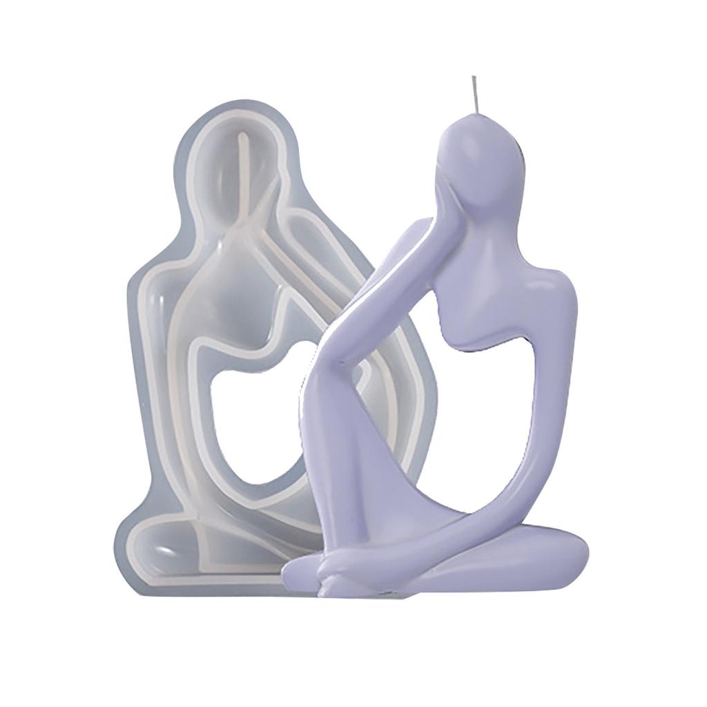 Art Thinker Silicone Mold Candle Mold Abstract Thinker Sculpture Soap Mold Home Decor Casting Mold DIY Handmade Housewarming Gift