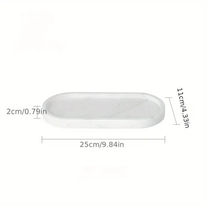 1PC Silicone Bathroom Counter Tray 9.84 Inch (Approx. 25cm) Flexible Kitchen Soap Tray
