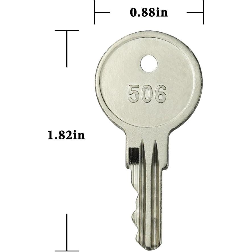 4-Pack CH506 Replacement Keys for Truck Tool Box RV Compartment Lock Keys Silver Code 506