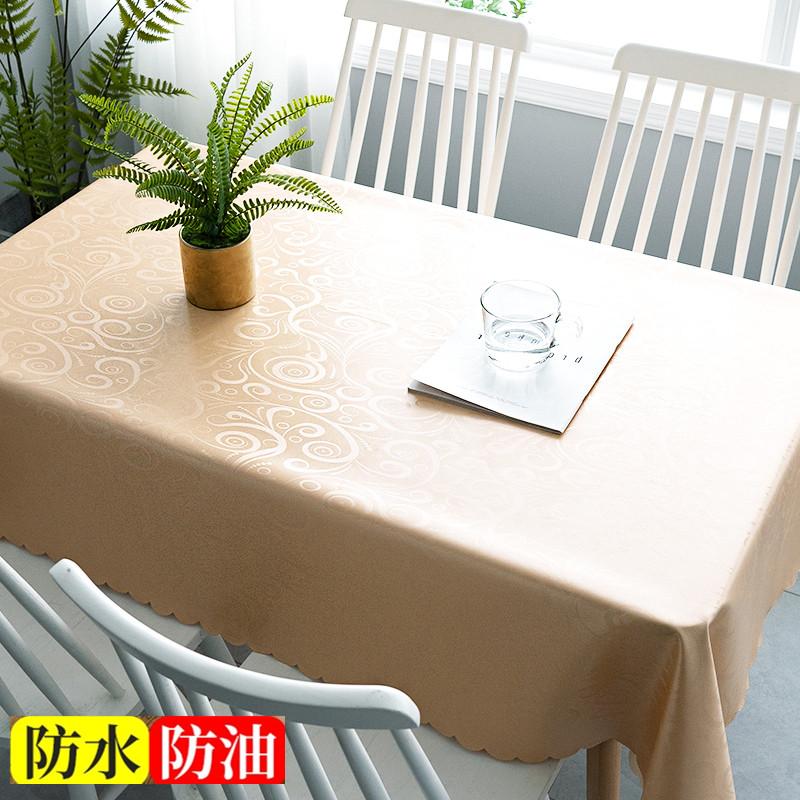 Runde Tischdecke aus Kunststoffspitze, dicke, mehrfarbig bedruckte Tischdecke, wasserdicht, ölbeständig, waschbar