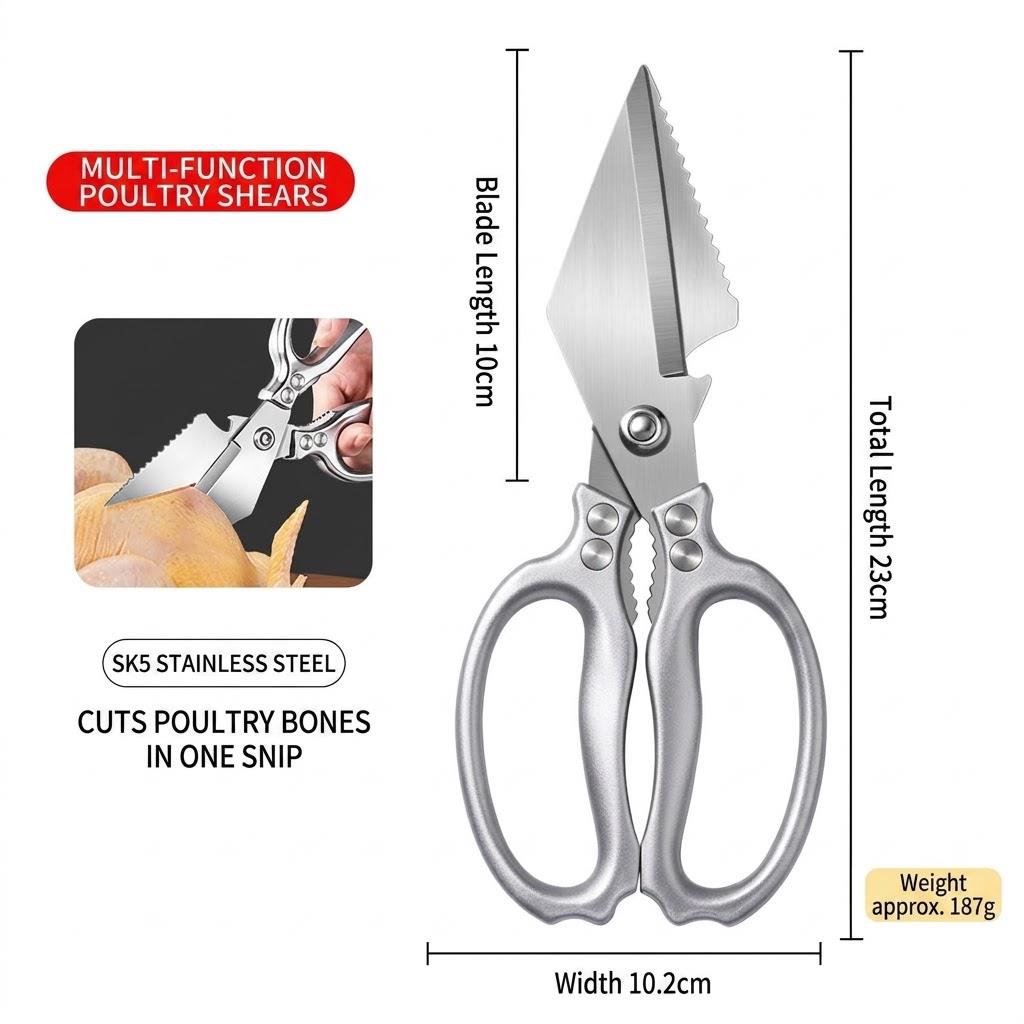 Kitchen Scissors Heavy Duty Stainless Steel Kitchen Shears Chicken Meat Cutter Fish Scaler Opener Poultry Herbs Vegetables5