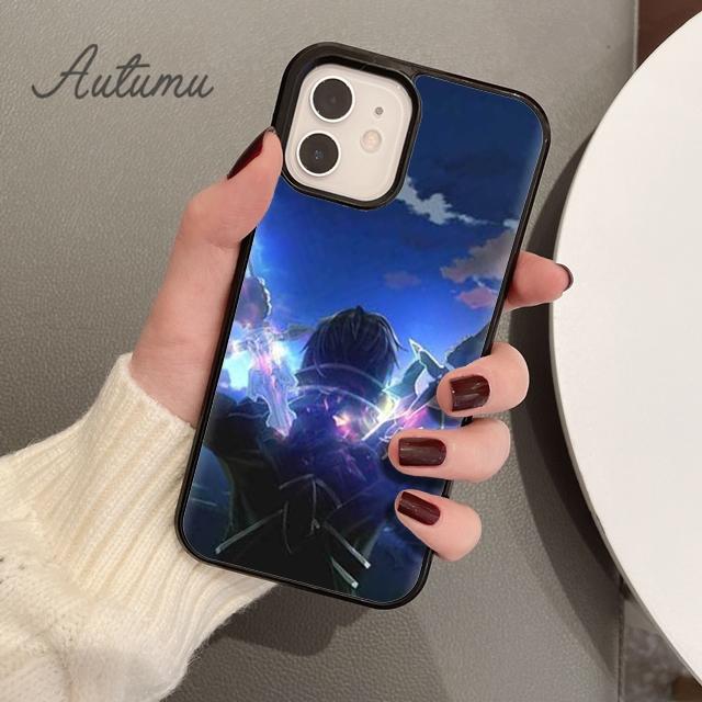 Pouzdro na telefon Sword Art Online SAO anime pro iPhone 11 12 13 14 Pro Max mini XR XS SE 2020 6S 7 8 Plus Samsung Galaxy S21 S22 Kryt