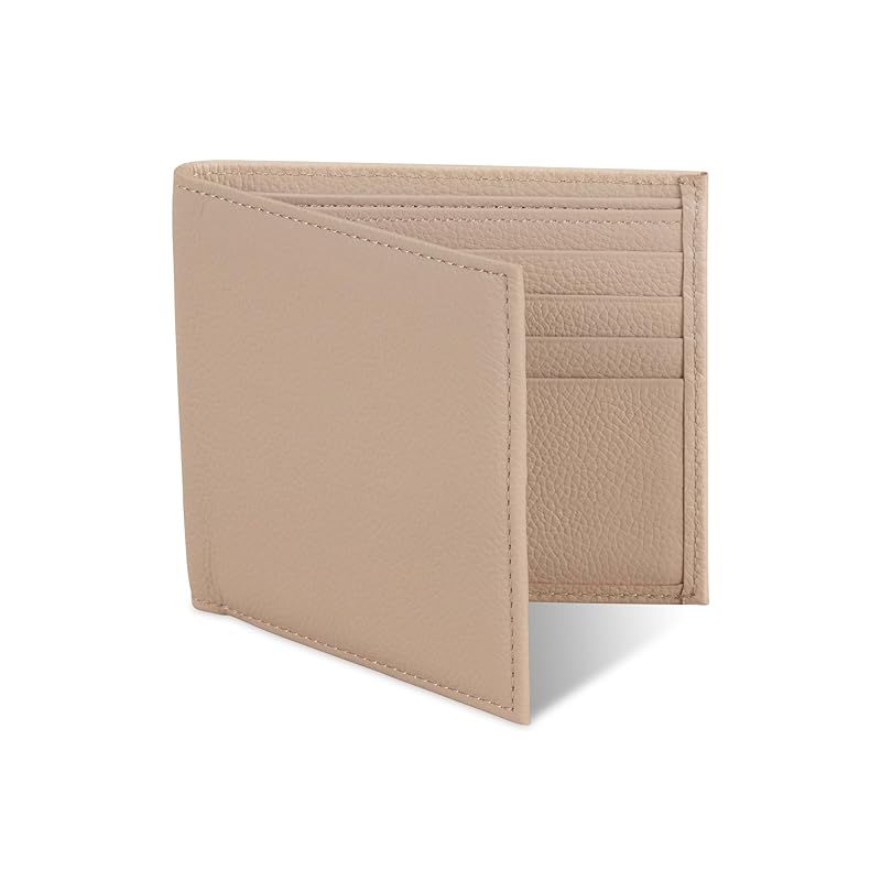 

[Business Leather Factory] bifold wallet No coin purse genuine leather wallet wallet Thin slim leather (Carara White)