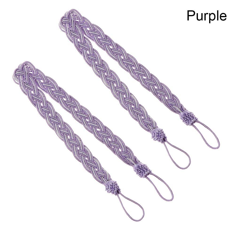 2Pcs/se Simple Curtain Buckle Straps Satin Rope Braided Curtain Tiebacks Practical Home Decor