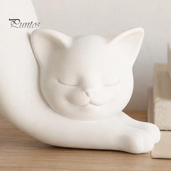 Modern Minimalist Flowerpot 3D Printed Stretching Cat Planter Pot, Cute Kitty Succulents Creative Desktop Decorative Vase Animal Flowerpot,
