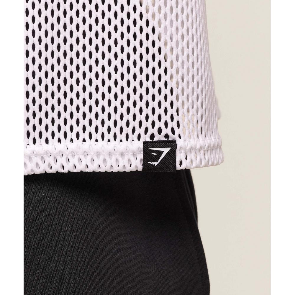 Gymshark Mesh Oversized Tank White A2c6p Wb57