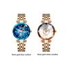 Luxury Elegant Women's Watch Rhinestone Ocean Heart Waterproof Rose Gold Stainless Steel Quartz Women's Fashion Birthday Gift