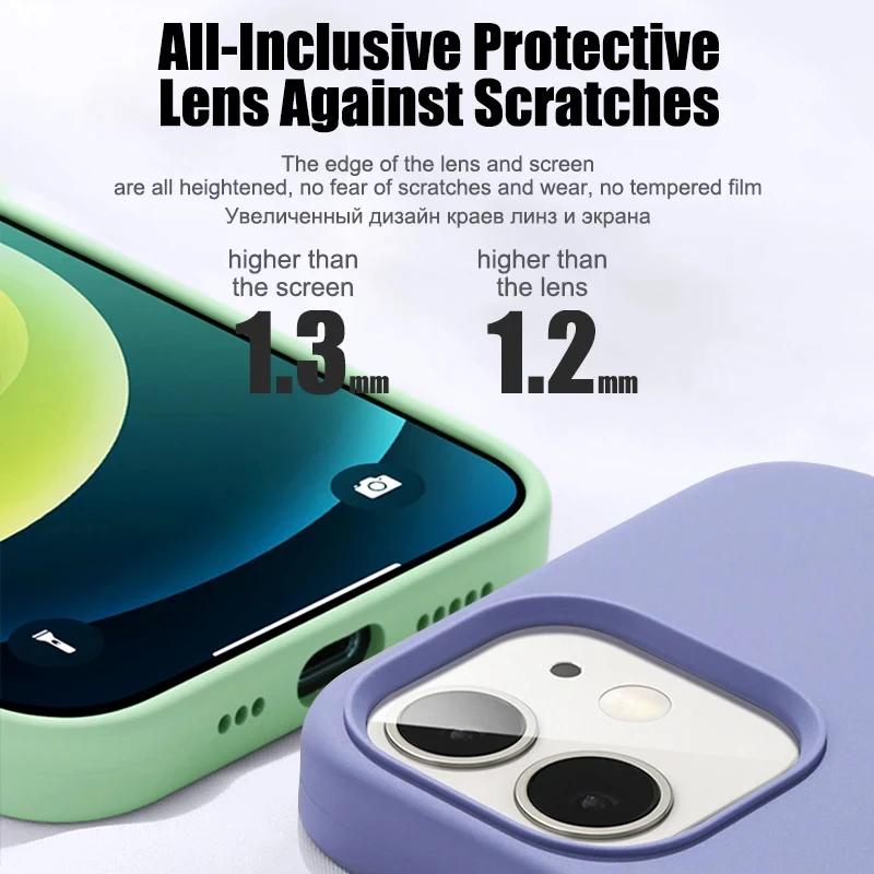 Liquid Silicone Case For iPhone 11 13 12 14 15 Pro Max Phone Cases For iPhone 14 15 Plus Shockproof Soft Back Cover Accessories