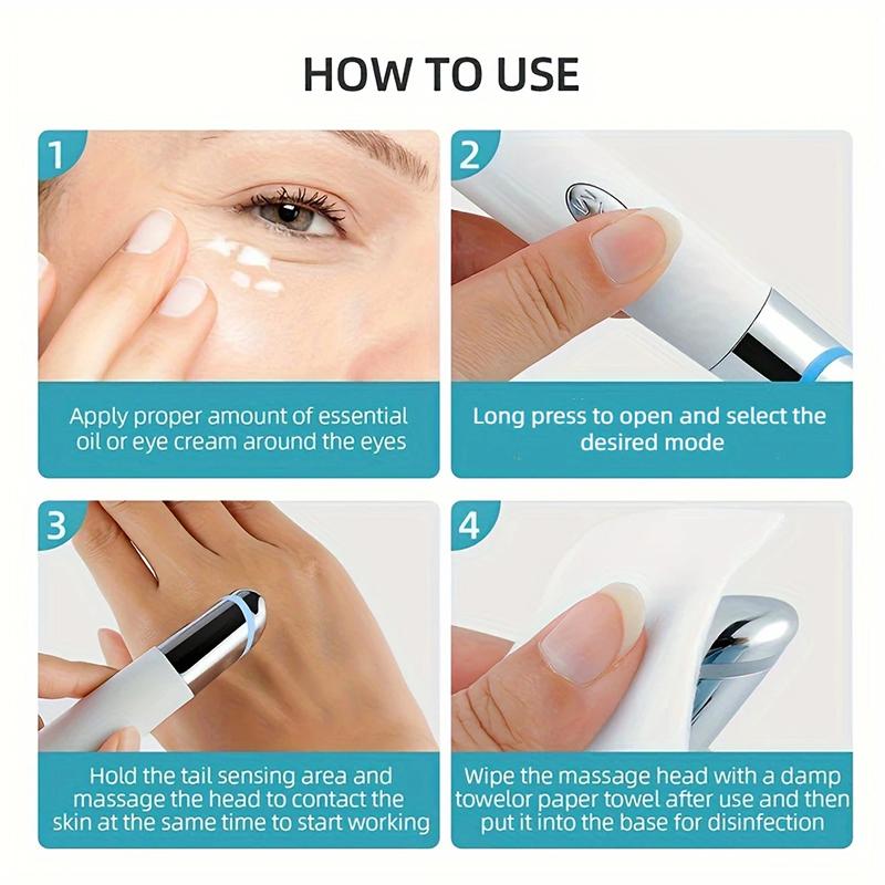 3-Colors Purple Blue Red Light Eye Beauty Device Hot Compress Vibration Massage Relax Eyes Remove Eye Bags Dark Circles Eye Care
