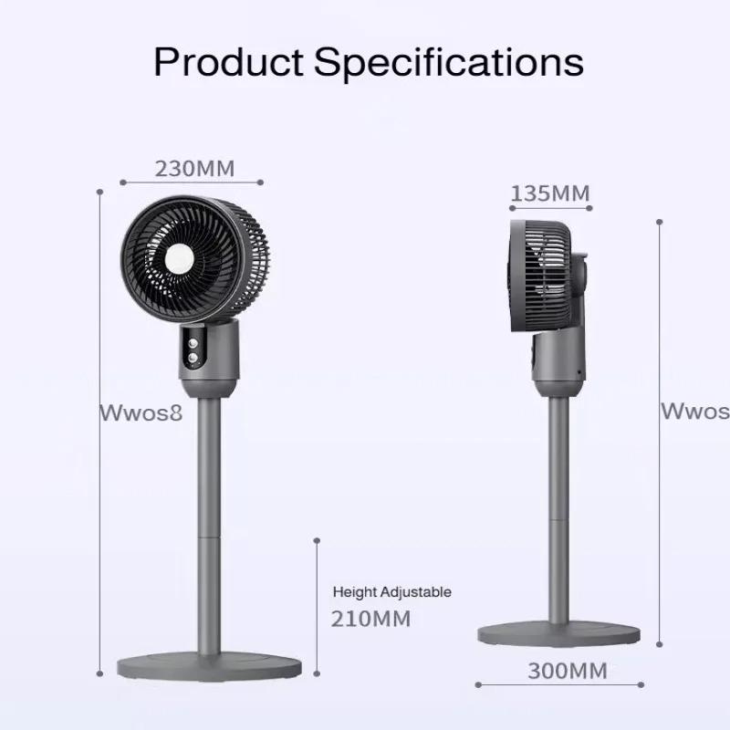 Household Floor Fan Three-speed Wind Silent Electric Fan Floor High Wind Air Circulation Fan Dual-purpose Fan With Universal Head