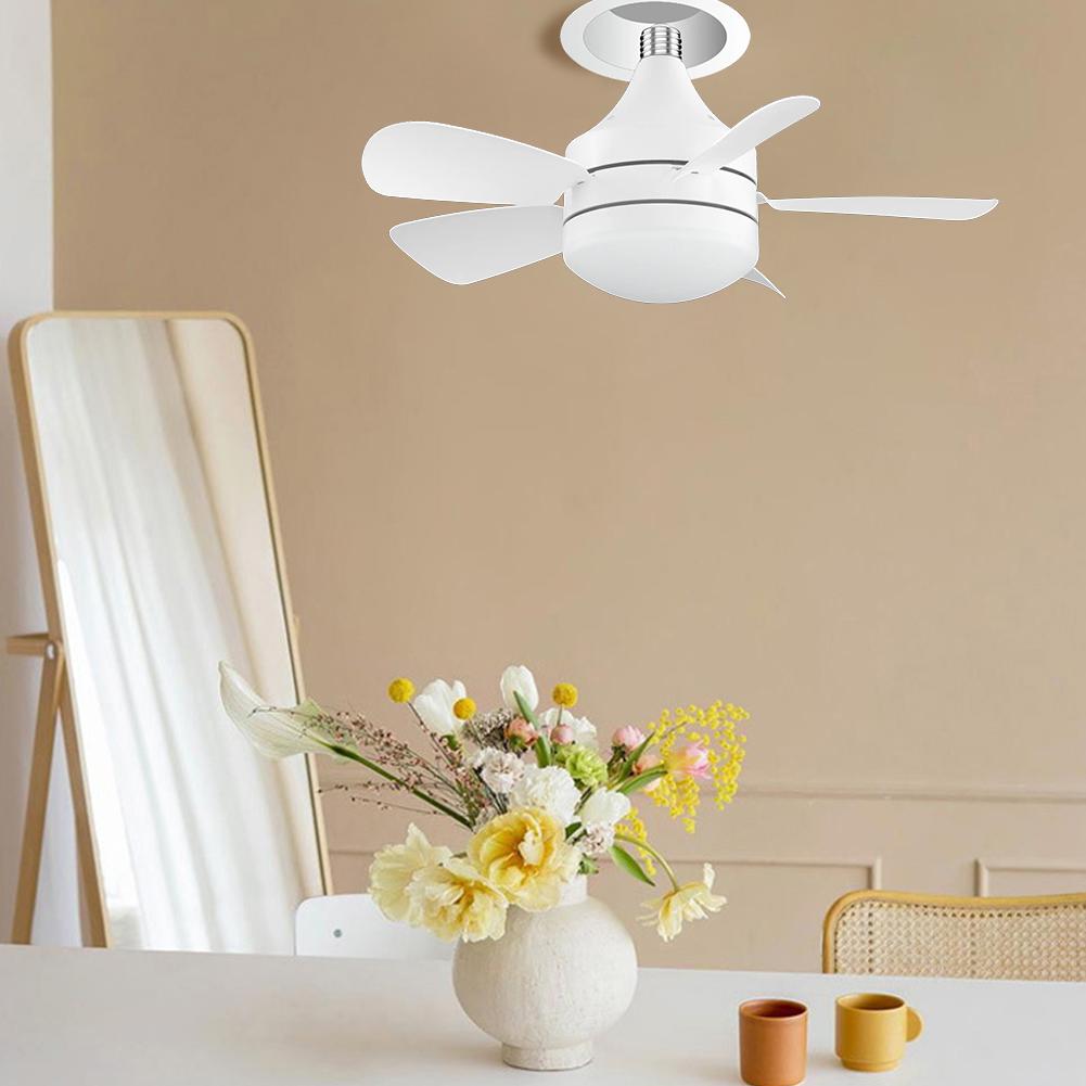 Ceiling Fan with LED Light Dimmable Modern Ceiling Fan 3 Gear Speed White Ceiling Fan 10.9 In for Porch Office Garage Restaurant