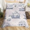Erosebridal Mermaid Tail Comforter Cover,Kids Fish Scales Duvet Cover Twin,Girly Shell Starfish Bedding Set Ocean Life Sea Animal Bed Sets P