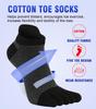 VICUDAUL Sports Socks for Set of 4 Men's Five-Toe Socks, Cotton, Running,