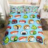 Sushi Duvet Cover Twin Japanese Cherry Blossoms Bedding Set for Girls Boys Room Decor Kawaii Sushi Japan Food Comforter Cover