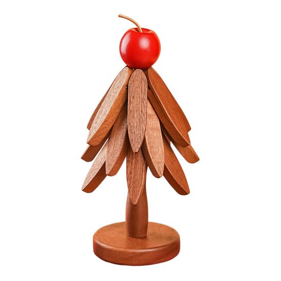 Christmas Tree Coaster Solid Wood Heat Resistant Trivet for Hot Cold Drinks Festive Table Decor for Holiday Meals