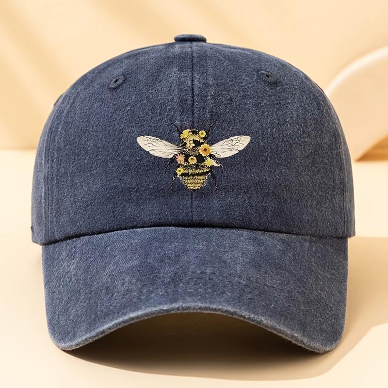 A Fashionable Bee Print Baseball Cap That Is Versatile for Outdoor Leisure, Duck Tongue Cap, and Travel Hat