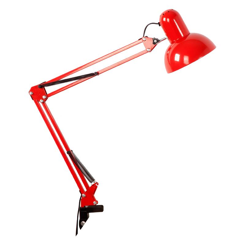 LED Desk Lamp Metal Swing Arm Spring Loaded Adjustable Reading Lamp For Bedroom Night Light With C-Clamp E27 Bulb Not Included