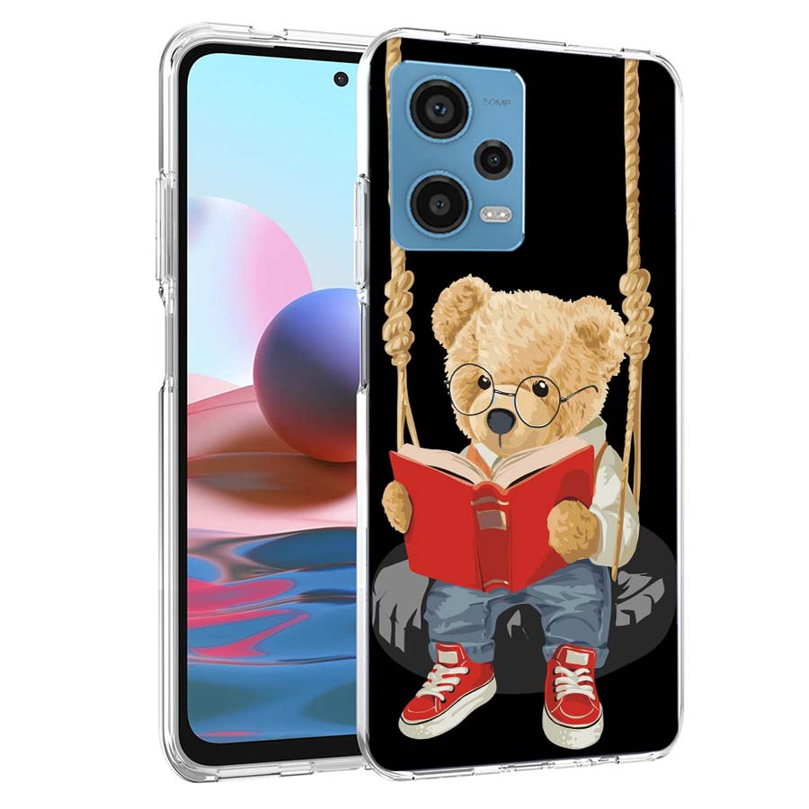 Cool Teddy Bear Fashion Selfie Phone Case For Redmi Note 13 12 14 15 Pro Plus 13R 11 11T 11E 11S 10 Pro 10S 9 9S Cover Cell Clea
