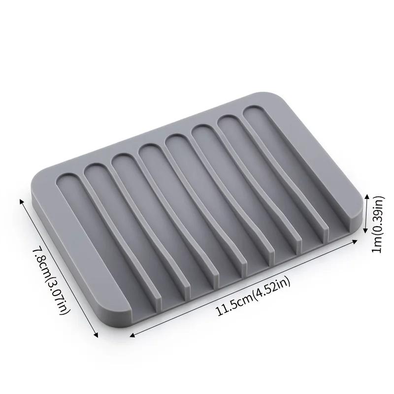 Silicone Soap Dish Drain Soap Tray Self Draining Soap Holder Bathroom Soap Rack Shower Soap Storage Rack Bathroom Accessories
