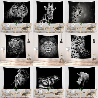 Zebra gobelin kot żyrafa lew Hippie Boho gobeliny ścienne psy Leopard Mandala mata z tkaniny wystrój salonu