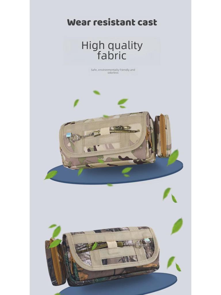 Lezhiyuan Camouflage Multi-Functional Oxford Pencil Case for School Boys - Large Capacity Stationery Bag with Gun Design.
