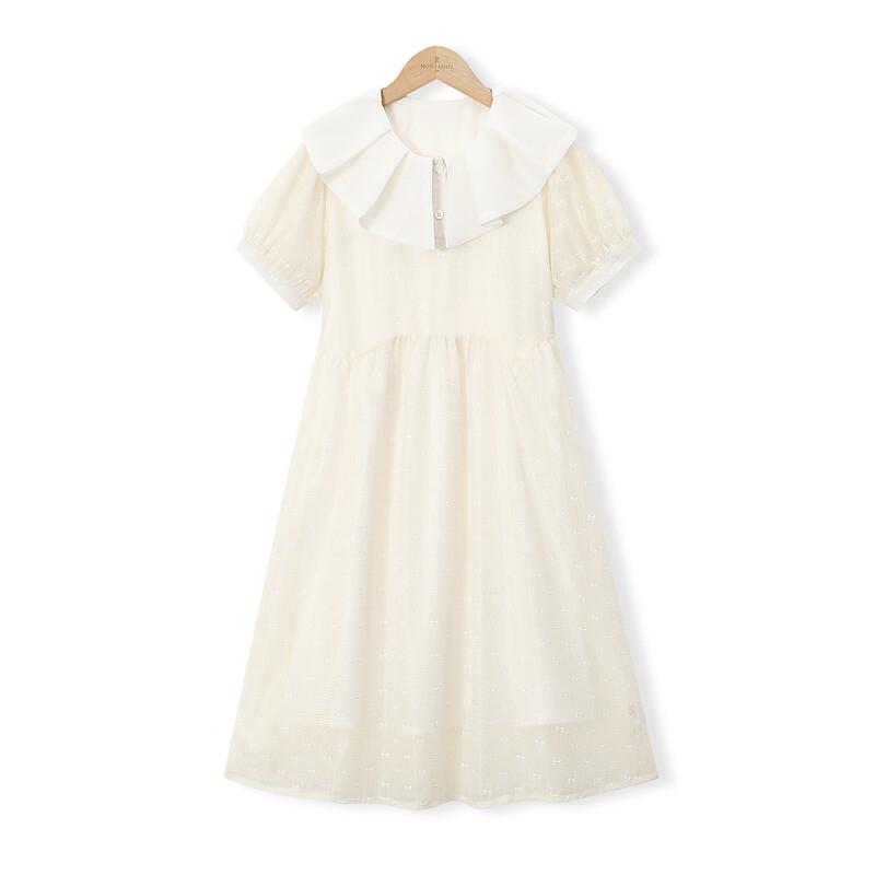 MonTAGUT Girls Summer Academy Style Peter Pan Collar Long Dress 160