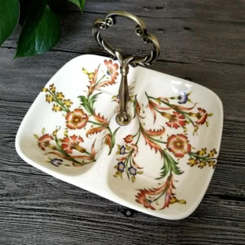 Europejski styl Pęknięta ceramika Dwukomorowe mydelniczka Domowe Drenujący uchwyt Mydelniczka Mydelniczka Łazienkowa Taca na mydło