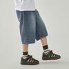 Boys' Loose Fit Washed Denim Bermuda Shorts