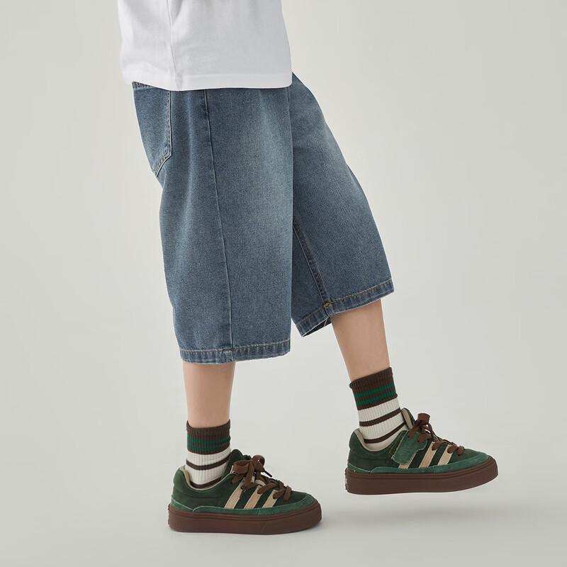 Boys' Loose Fit Washed Denim Bermuda Shorts