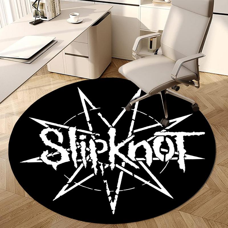 1pc Slipknot Band Logo Music Metal Round carpet, Made of Polyester,Perfect for Decorating Office Chairs, Living Rooms,fplt130