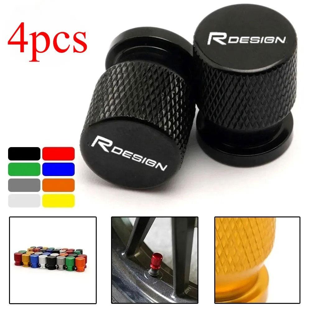 Car Wheel Tire Valve Caps Tyre Stem Covers Airdust Waterproof For Volvo Rdesign T6 AWD S40 S60 S90 XC40 XC 60 XC90 V40 V50 V60
