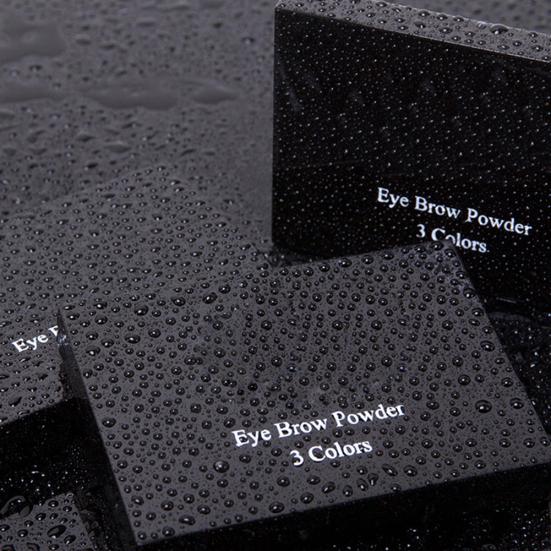 3 Farben Augenbrauenpuder mit Pinsel Spiegel Lang anhaltend Schweißfest Kosmetik