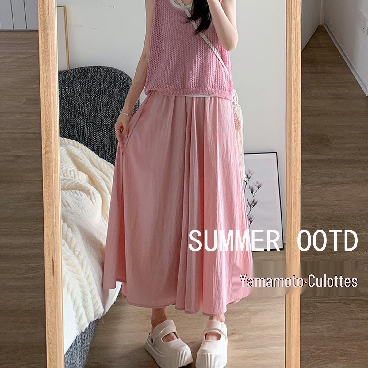 

Женская утягивающая юбка-кюлоты А-силуэта из ледяного шелка с высокой талией M [40-50 kg]