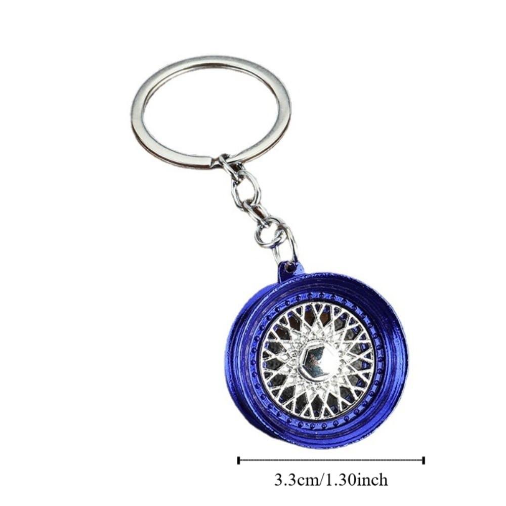 Hot Wheel Hub Hot Wheel Rim Keychain 3D Auto Part Model Key Chains Auto Wheel  Keyring  Bag Pendant
