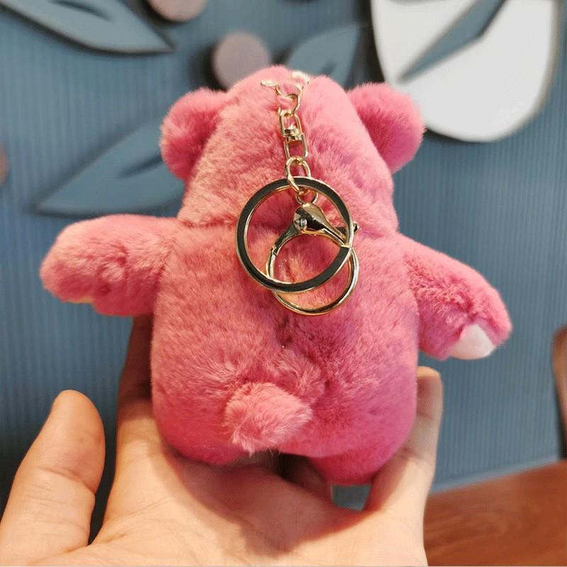 Adorable Plush Teddy Bear Keychain Soft Cartoon Stuffed Animal For Birthday Gift