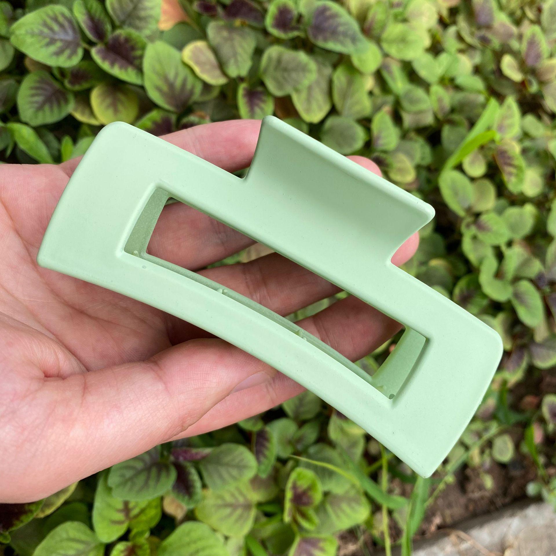 Корейская заколка-краб квадратная - Элегантная заколка-акула для простых, стильных причесок 10.5cm светло-зеленый