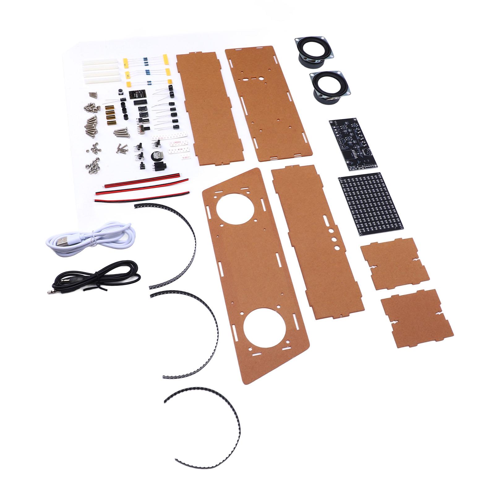 

Bluetooth Spectrum Speaker Kit LED Rhythm Lamp Sound FM Soldering Practice Project HU049