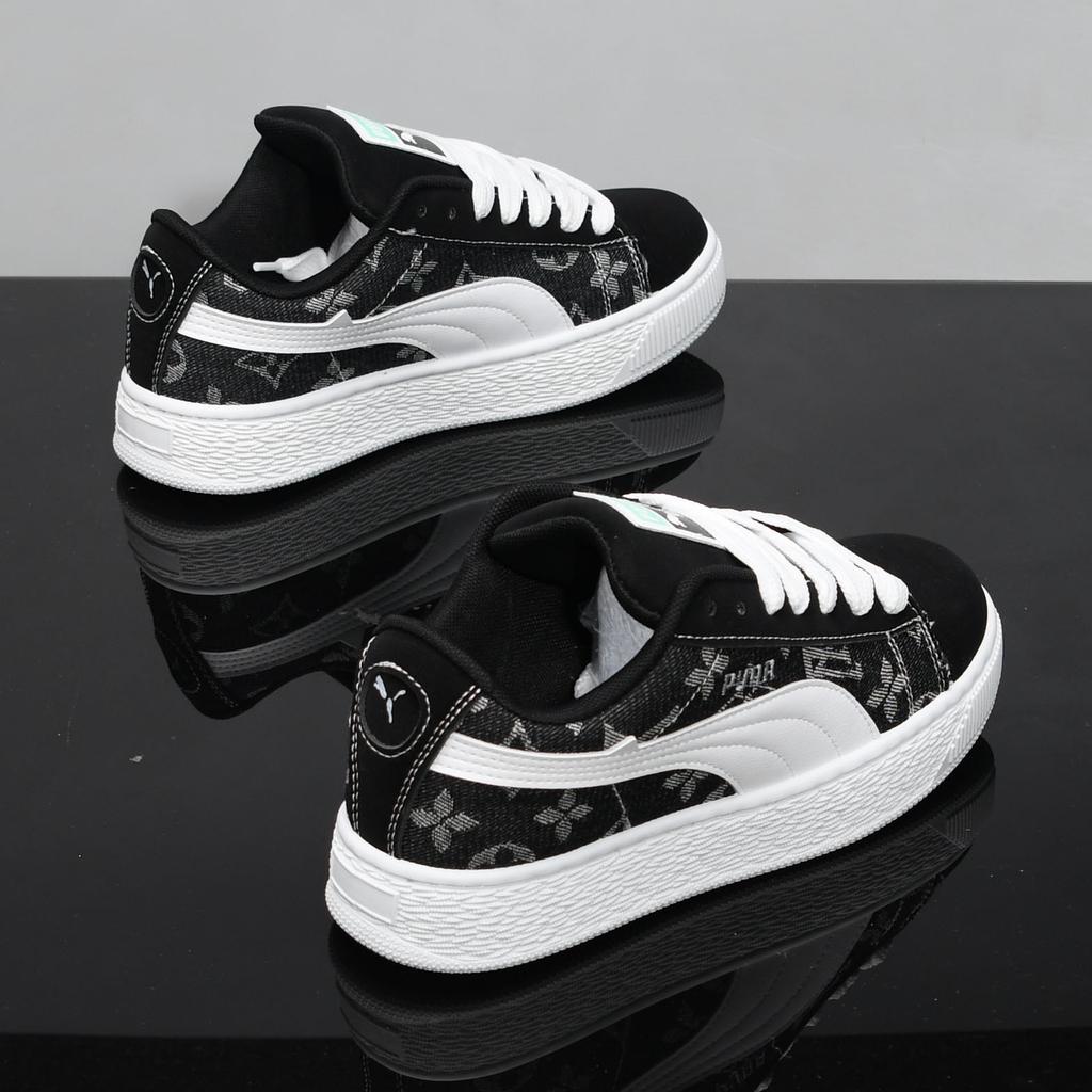 Black Dexun Spring and Autumn New Bread Shoes Couple Sports Non-slip Board Shoes Lightweight Student Y