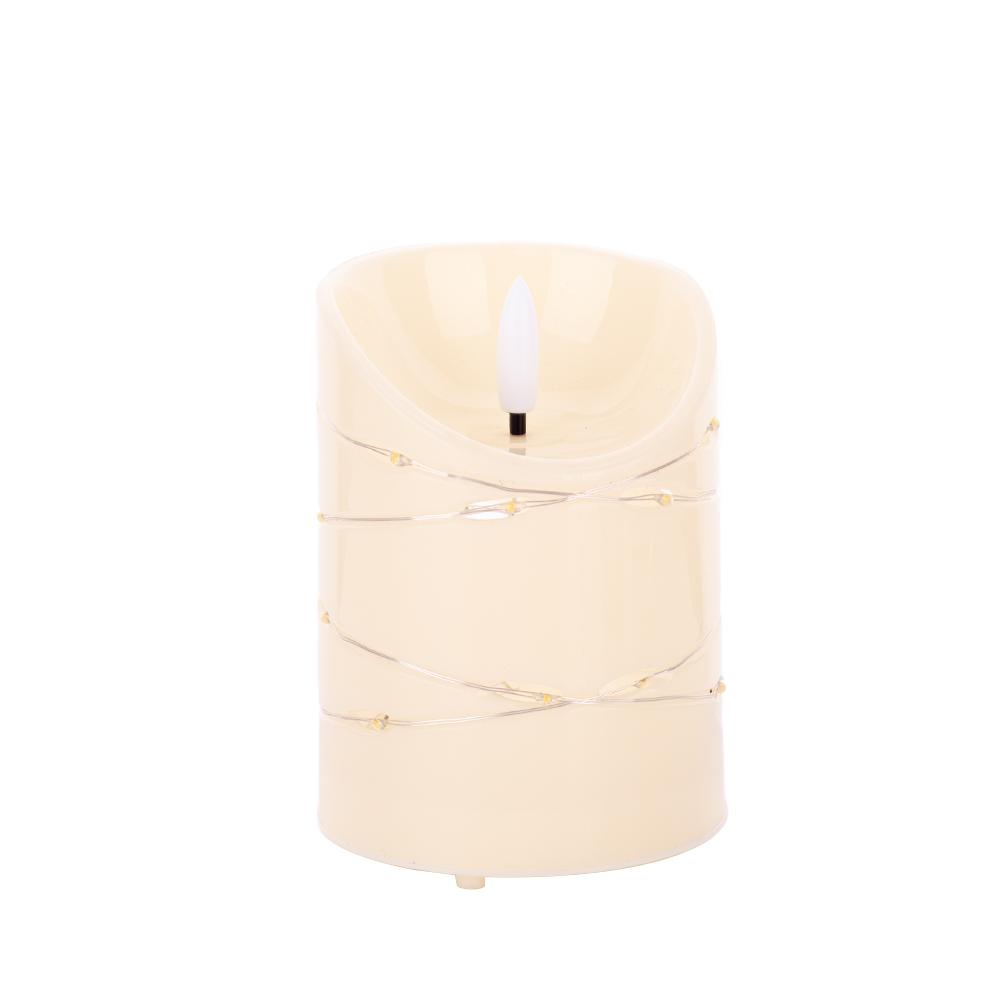 Wave-Edge LED Flameless Candles with Fairy Lights Set