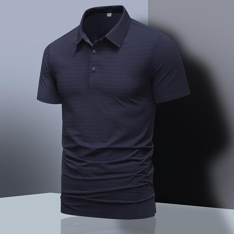 Solid Color Short Sleeved Polo Shirt Short Sleeved T-shirt for Men, Simple Business Casual Men, Lapel T-shirt