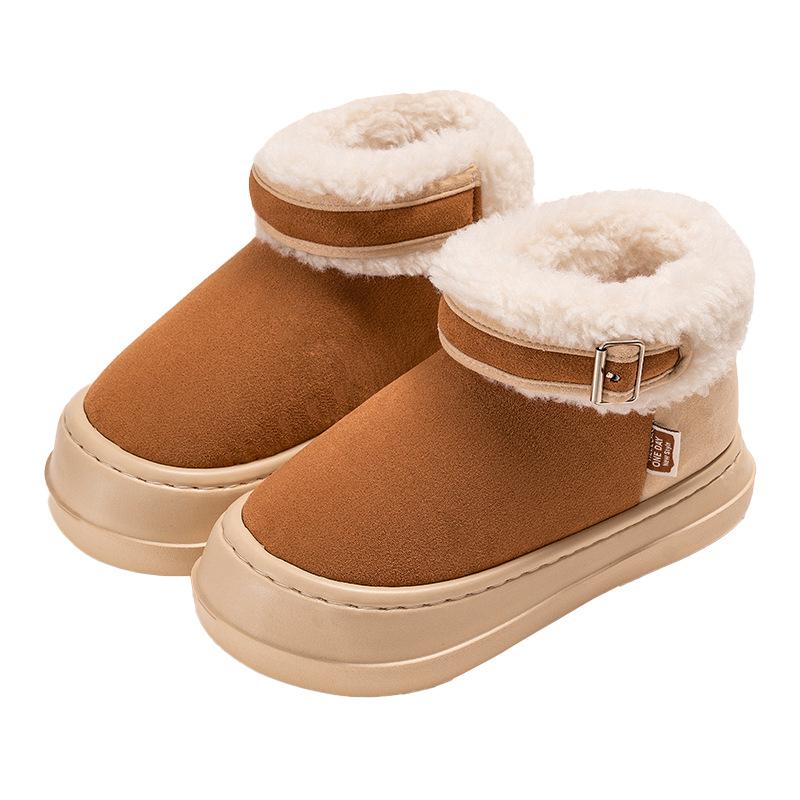 

Maillard cotton slippers bag heel thick sole outer wear high top warm velvet indoor home cotton shoes fashion snow boots 40-41 кофейный