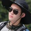 Male Sun Hat Summer Fashionable Big Brim Semi Breathable Men Fisherman Hat for Outdoor Black