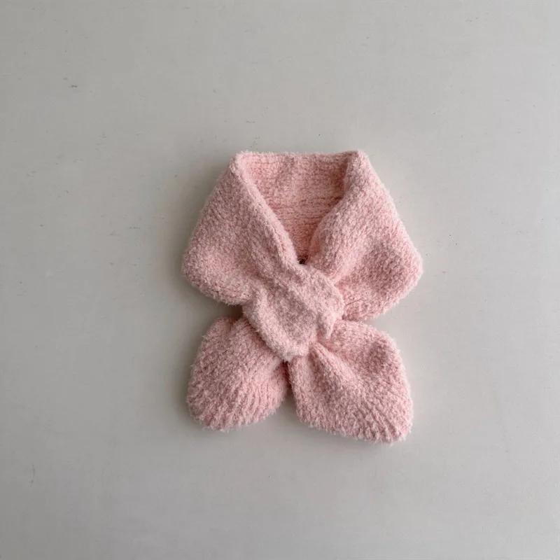 

Детский шарф зимний вязаный плюшевый мягкий хлопковый однотонный универсальный детский ветрозащитный уличный шарф-перекресток теплый чехол для шеи 999